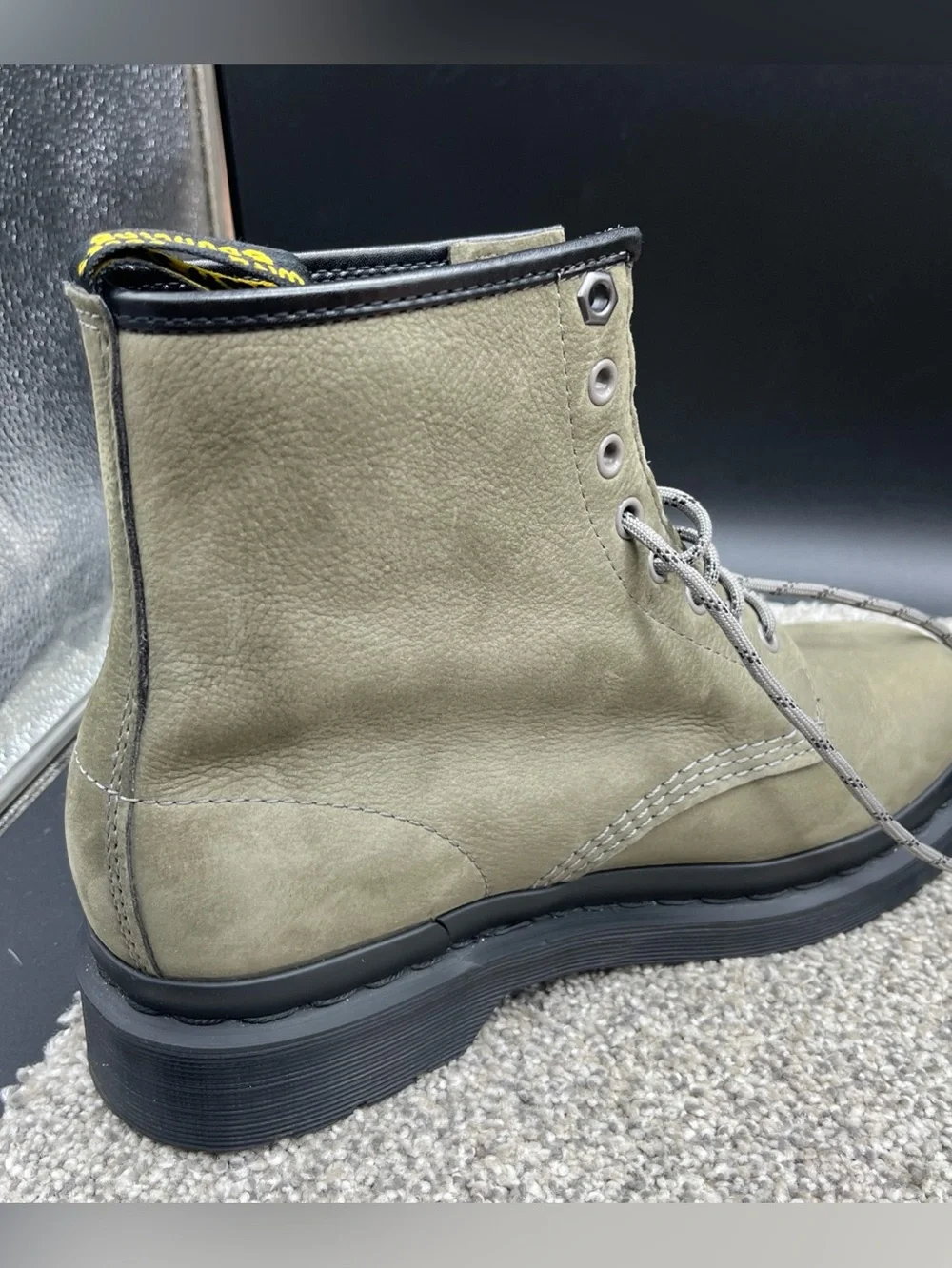 Dr. Martens 1460 8-eyelet boot Nickel Grey milled nubuck leather Men’s Size 9